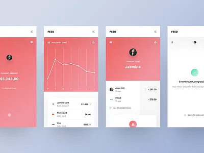 Finance App animation app feed finance fintech graph interaction navigation payment profile steps ui