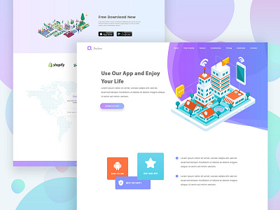 Landing Page Exploration #3 illustration isometric landing website design perspective ui ux web app design