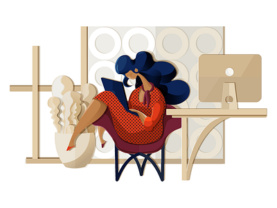 Design Never Stops character design designer digital art graphic design illustration illustrator ui ux work space