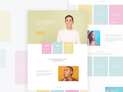 Jobs cards color creative design gradient landing typography ui ux website