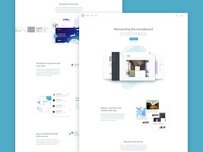 Moodily's Live!! clean design homepage interface landing moodboard site ui user interface website