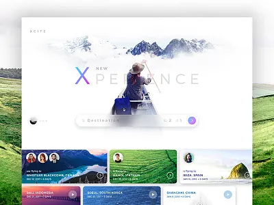 Xcite l Travel Experience color concept design interface nature travel traveling trip ui ux web website