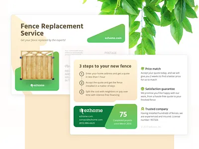 Fence Postcard ezhome fence leafes lob.com postcard printdesign replacement service wood fence