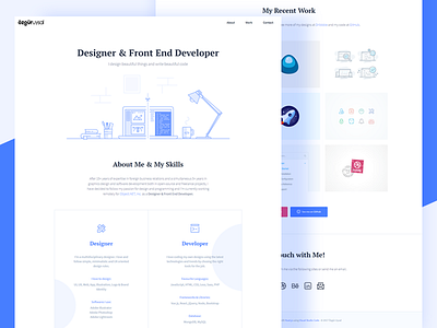 Personal Portfolio Website clean desktop illustration landing minimal modern personal portfolio simple website