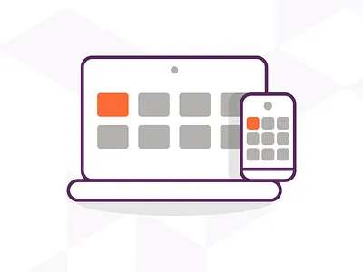 Multi Device illustration app desktop device laptop mobile multi phone responsive