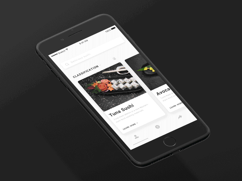 Delicious sushi black dynamic food japan sushi ui ux