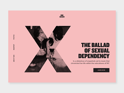 Landing Page | Nan Goldin daily ui landing page nan goldin pink ux web x