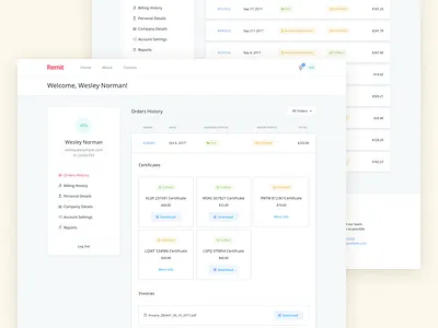 Orders History app application dashboard land management parcel parcels properties property ui web