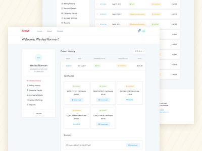 Orders History app application dashboard land management parcel parcels properties property ui web