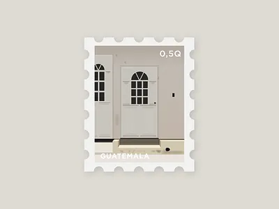 La Puerta 26 cream door guatemala illustration international portal postage puerta stamp tiny white