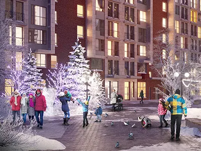 Winter night in the "Spanish Quarters" 3d 3dsmax cgi coronarender exterior render rendering