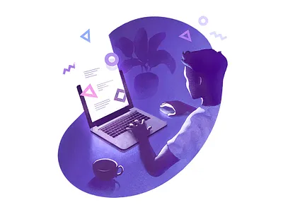 howthey.design illustration landing laptop michał piechota piechota texture vector