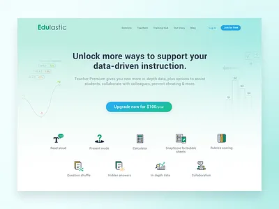 Edulastic Teacher Premium education feature page landing