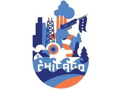 Chicago t-shirt - Cotton Bureau chicago cotton bureau design illustration skyline t shirt