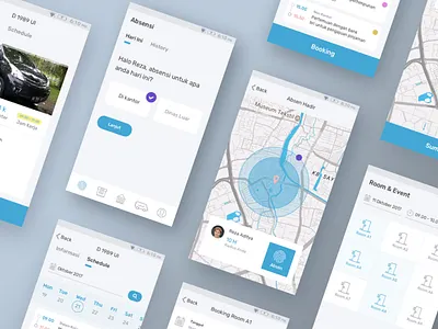 Book Android App android booking car card date ios map meeting rental room schedule ui