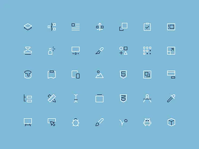 Design & Dev - Outline Mini Icons 16px design design icons icons mini nucleo outline shapes