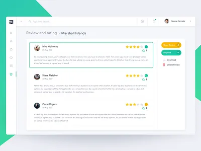 Admin Panel - Reviews analytics app charts dash dashboard experience interface reviews ui user ux web