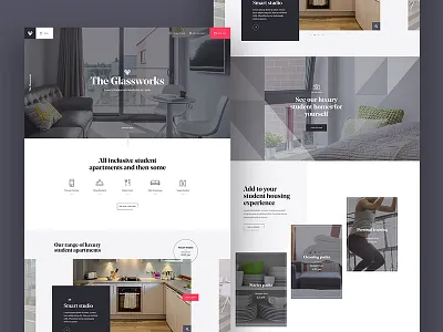 Location page booking clean design landing page navigation serif typography ui ux website