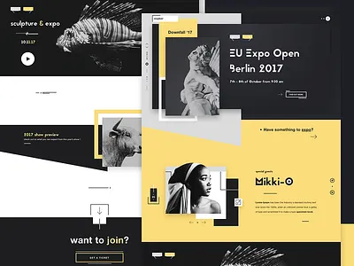 expber - Art Expo Event Design art expo art gallery landing page minimal design one page paintings landing page sculpture landing page ui design web design website design
