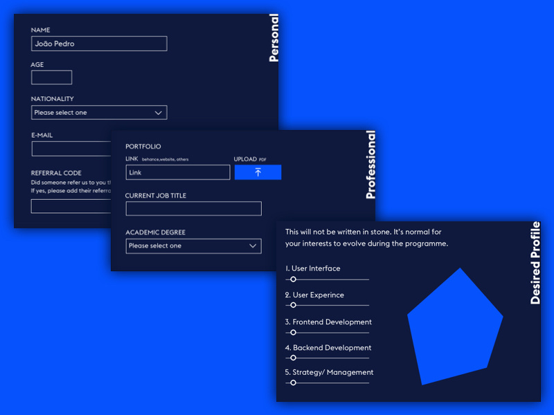 The New Digital School v.2 - Application Form Details by João Torres on ...