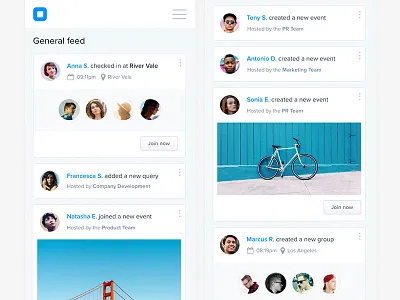 General Feed UI app branding clean design flat ios iphone sketch ui web website white