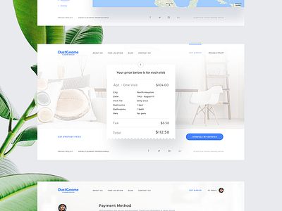Dust Gnome cleaning desktop slider ui ux web design