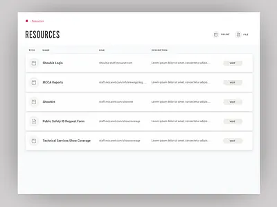 MCCA Intranet - Resources file management files intranet resources