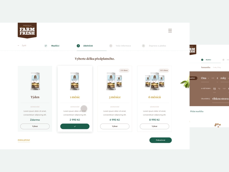 FarmFresh – Subscription Plan animation czech design dog eshop farm farmfresh food product ui ux website