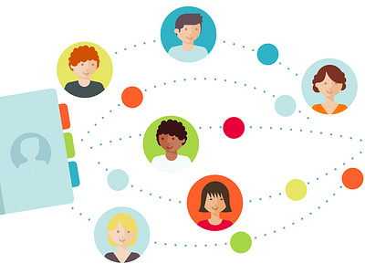 Find Contacts contacts faces illustration people