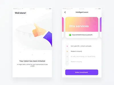 Investment app WIP app bank emi finance fund intelligent save saver investment ios money smart token