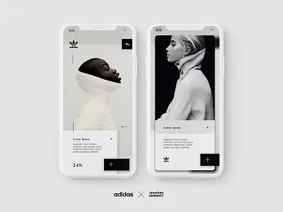 Jonathan Larradet 64 aab adidas app apple card cart e commerce mobile mockup nike shop