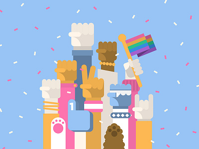 Canva Culture Posters celebration confetti culture empowering equality fist fun paw pride rock
