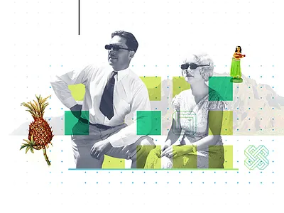 Opticon Infographic Collage art collage infographic retro saas science