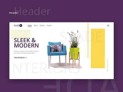 Slade Template clean furniture homepage interior landing minimal page product ui ux webdesign website