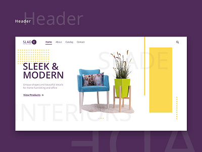Slade Template clean furniture homepage interior landing minimal page product ui ux webdesign website