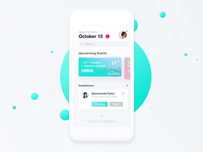 My Calendar app app blue bright calendar cards event fireart fireart studio pastel ui ux white