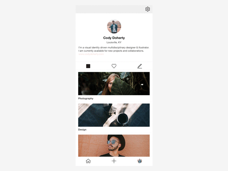 Visualist - Animation app prototype ui