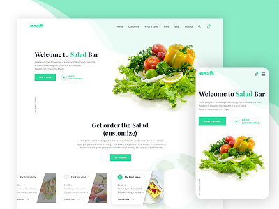 Saladbar Landing page concept color creative design google gradient new template trend typography ui ux