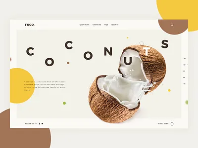 Food Web clean coconuts color colour dribbble food fruit giga inspiration landing pallete tamarashvili