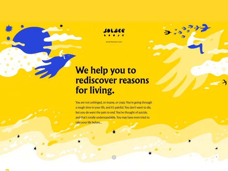 Solace House Page design illustration webpage