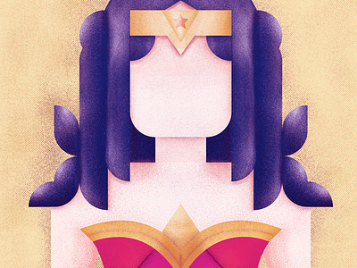 Retro Geometric Wonder Woman geometric illustration retro superhero vintage wonder woman