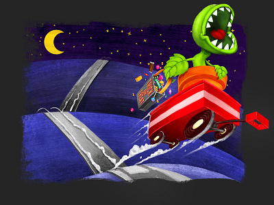 Trick or Treat? candy cintiq flytrap halloween illustration october venus fly trap wacom wagon