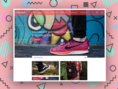 NodoShop - Daily UI 1 bag dresses hello invitation invite invites men shirt shoes shop sport women