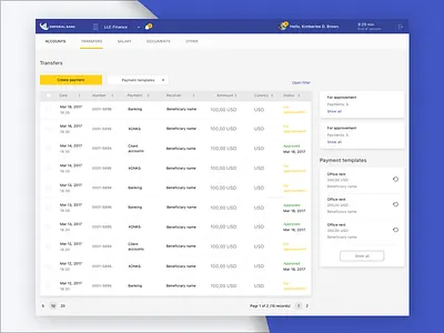 Corporate Banking bank banking finance financial fintech payments ui ux