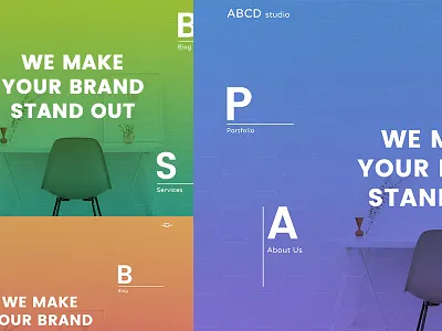 ABCD Studio Web Design Concept clean color flat gradient interface minimal ui ux web web design website