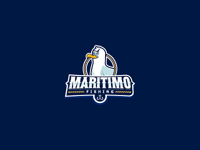 Maritimo bird boat croatia dubrovnik fishing hook logo rope sea seagull ship