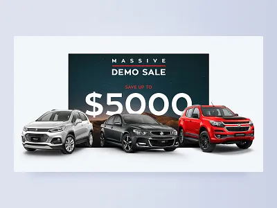Hero Image Design for Metro Motors Holden Perth car demo sale holden marketing minimal promotion sale sales save sedan simple suv