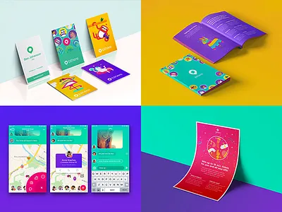 bthere Branding brand business cards flamingo illustration piñata sloth unicorn