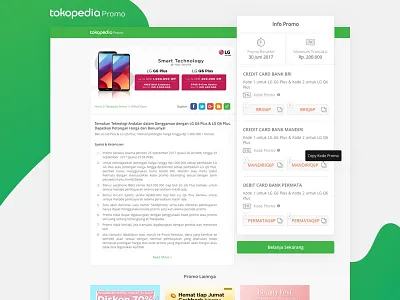 Tokopedia Promo Detail - Multiple Code desktop page promotion tokopedia ui uiux user experience user interface ux