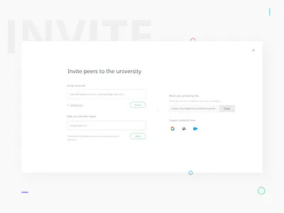 UI - Invite People csv flat design google import invite minimal salesforce slack ui upload ux vishnu